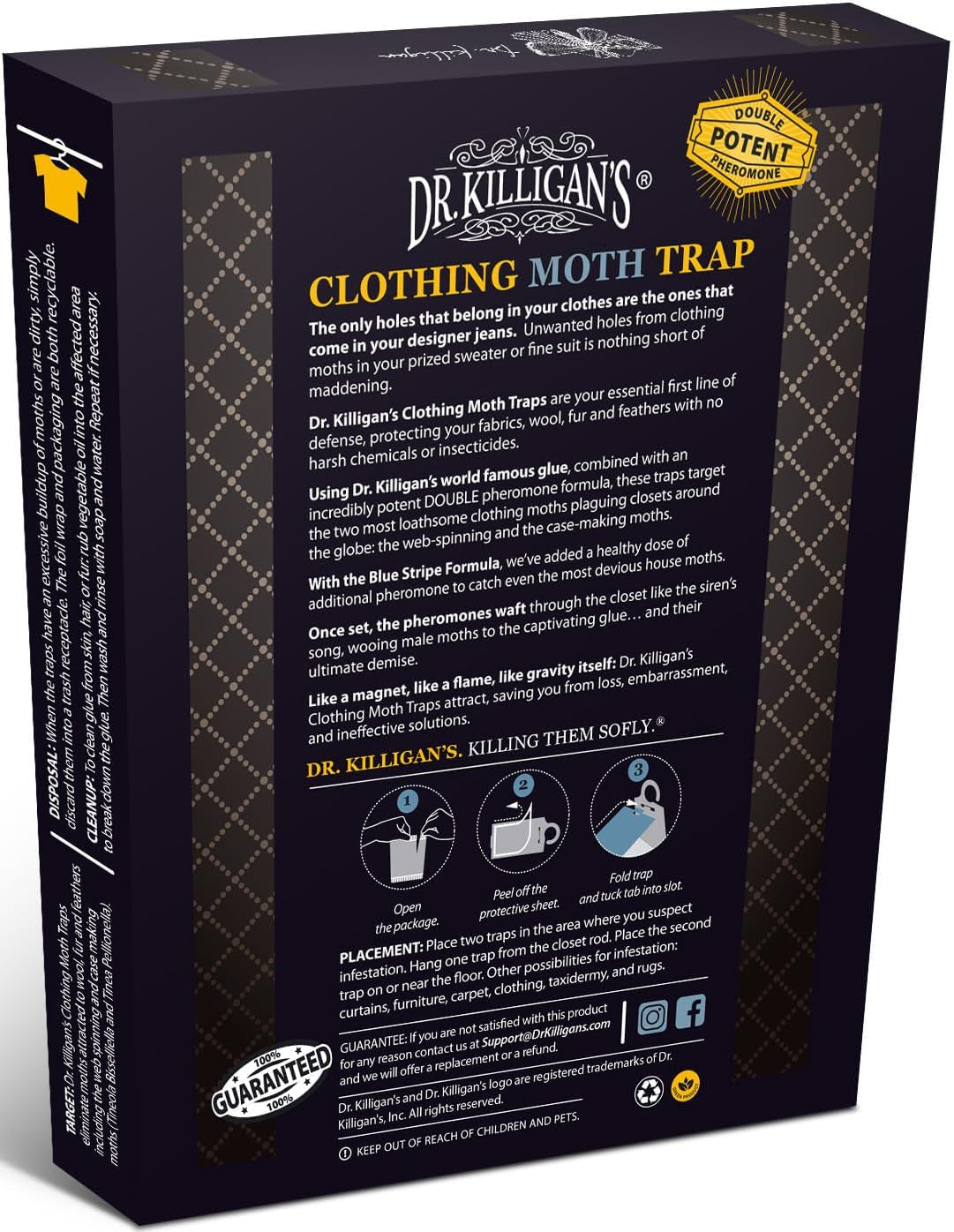 Dr. Killigan'S Premium Double Potent Clothing Moth Traps with Pheromones Prime