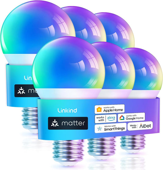 Linkind Matter Smart Light Bulb, Wifi Smart Bulbs