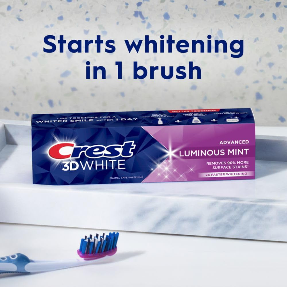 Crest 3D White Advanced Luminous Mint Teeth Whitening Toothpaste