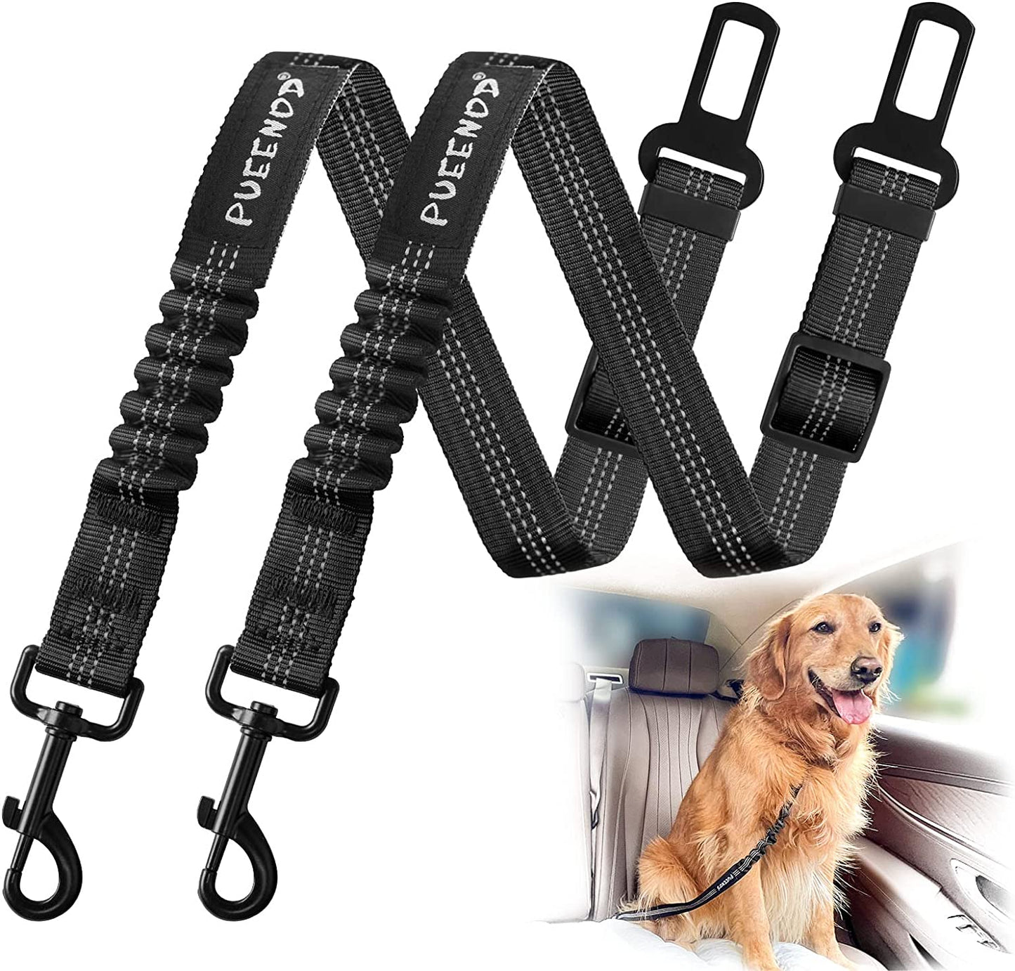 2 Pack Dog Seat Belt Adjustable Dog Car Seatbelt