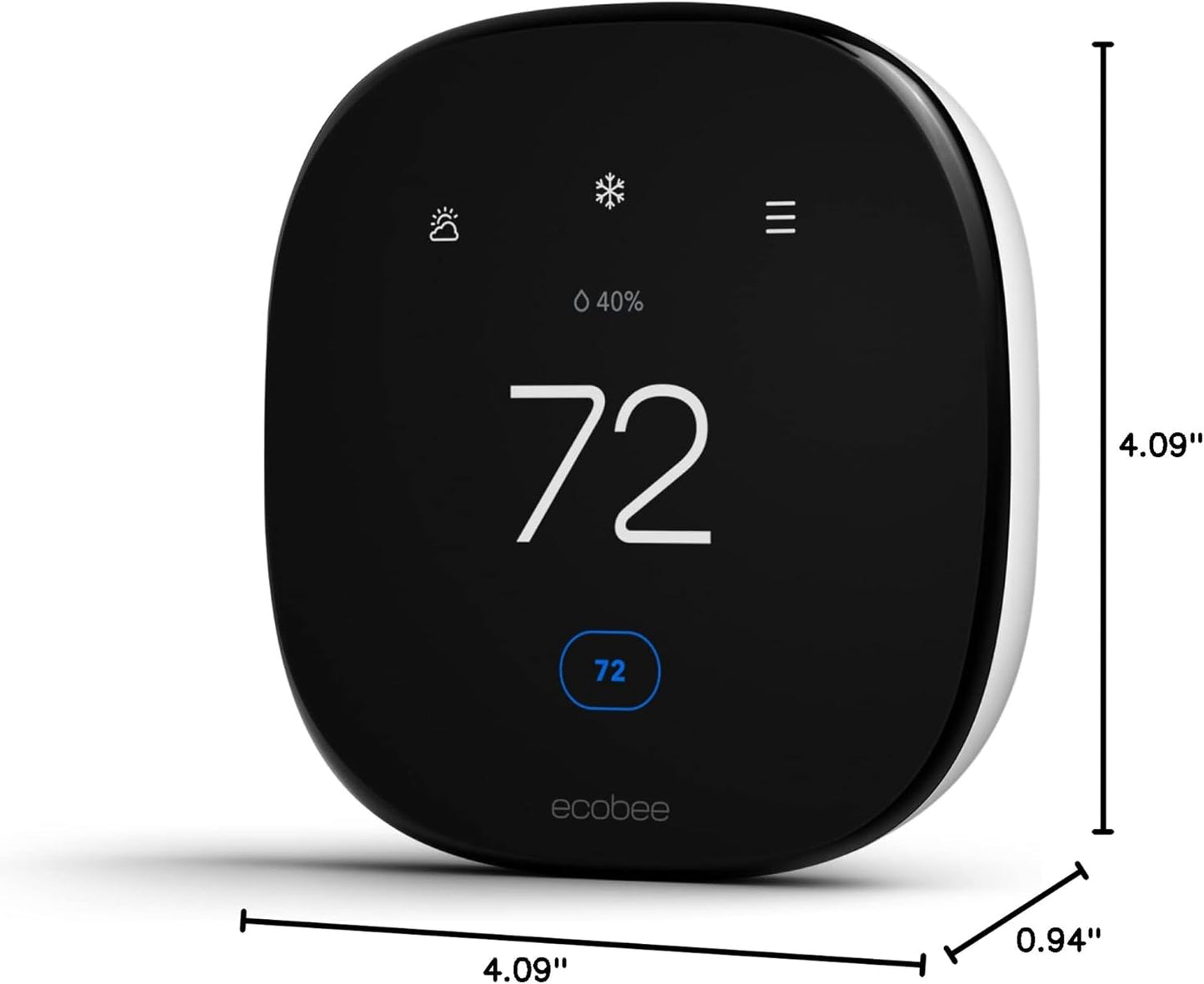 Ecobee Smart Thermostat Enhanced - Programmable Wifi Thermostat - Works with Siri, Alexa, Google Assistant - Energy Star Certified - Smart Home