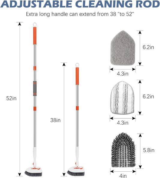 Setsail Floor Scrub Brush, 3-In-1 Tile Tub Floor Scrubber 