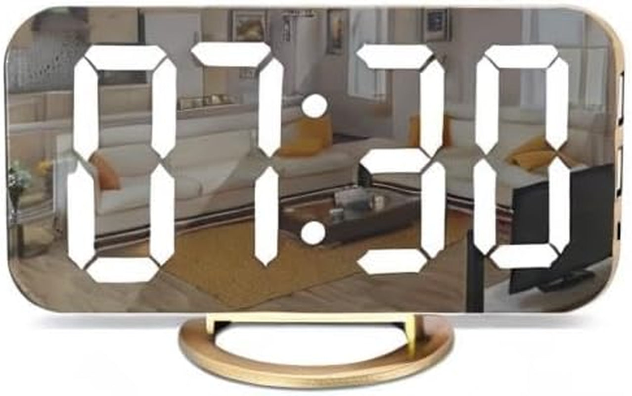 SZELAM Digital Alarm Clock,Led and Mirror Desk Clock Large Display