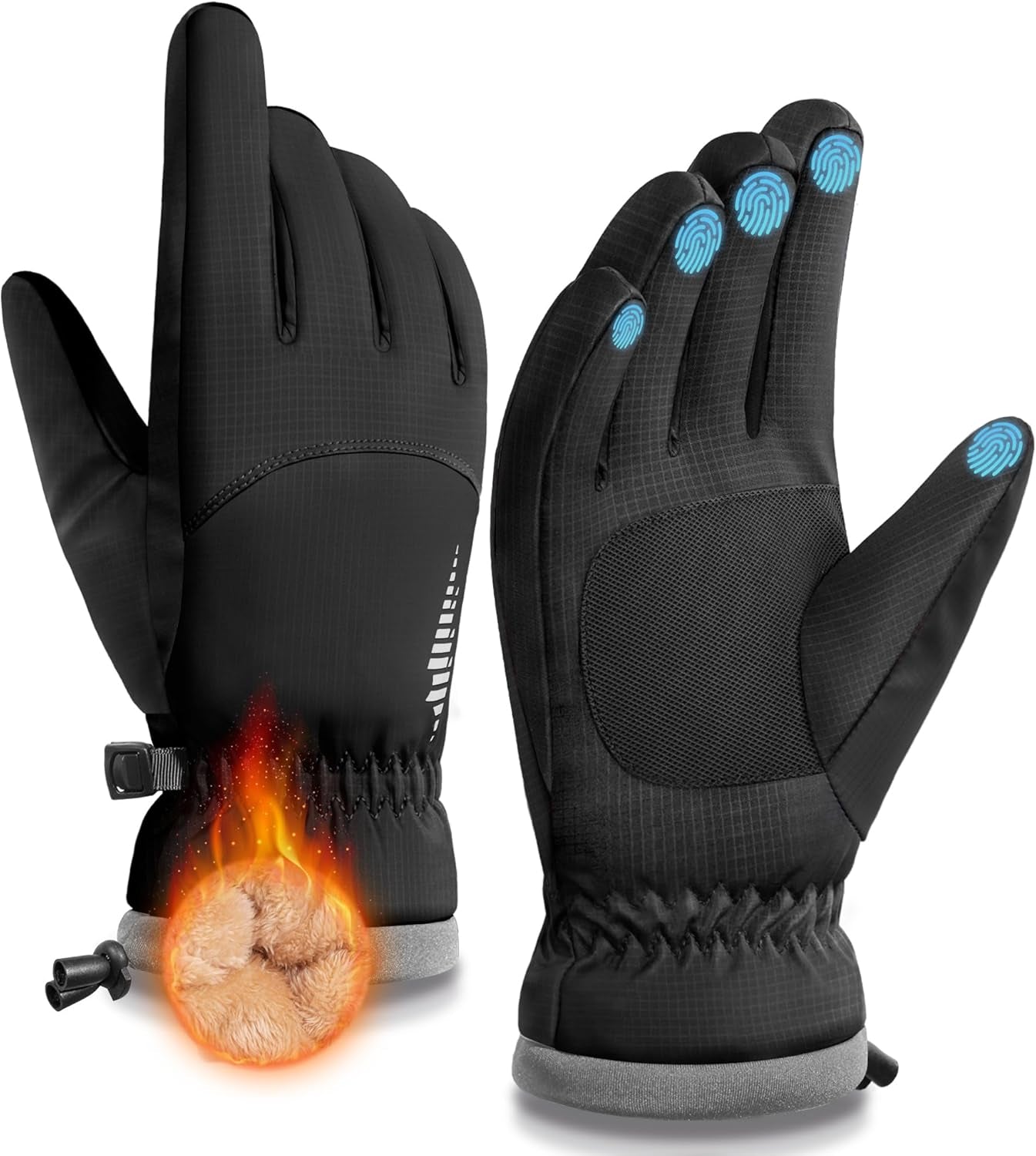 SIMARI Winter Waterproof Warm Gloves Women Men with Touchscreen Fingers