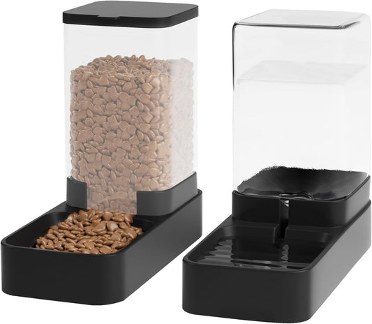 Automatic Cat Feeder and Water Dispenser in Set with Pet Food Bowl
