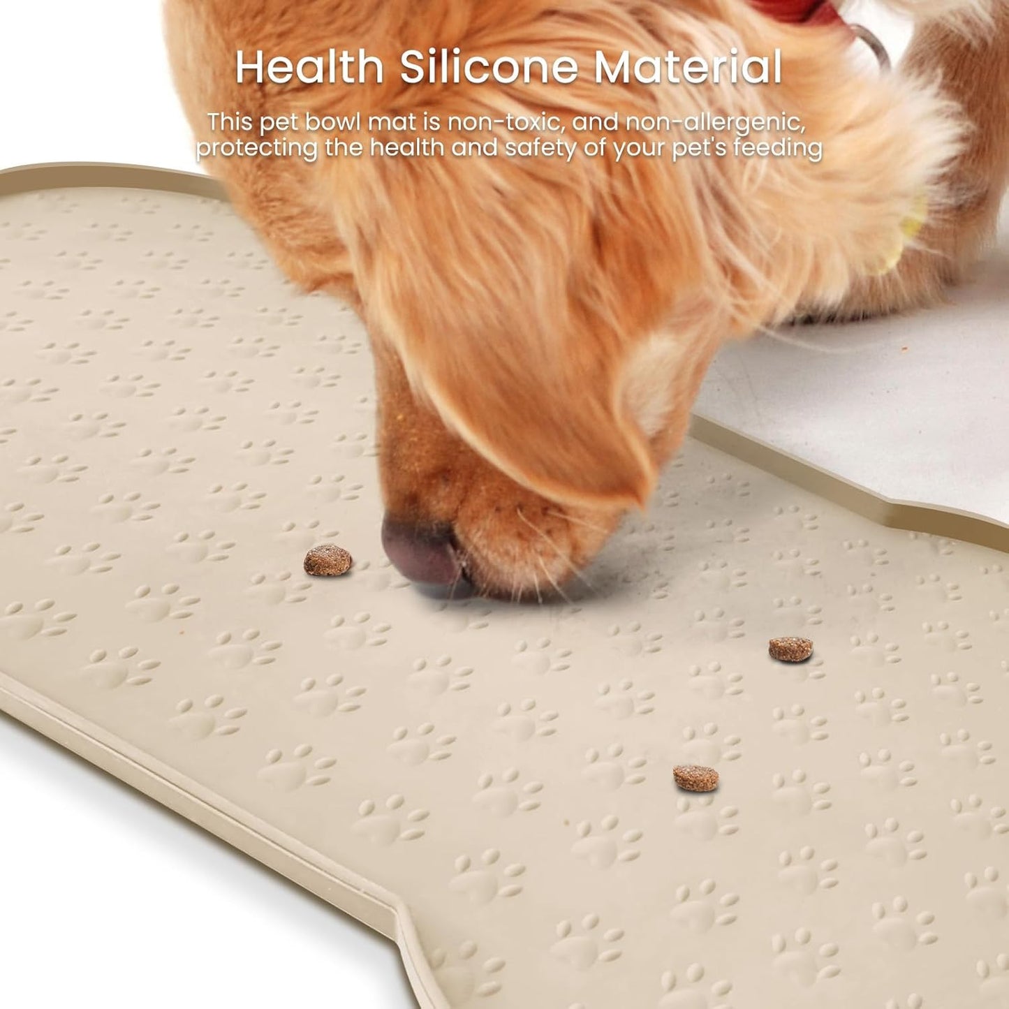 Dog Food Mat Anti-Slip Silicone Dog Bowl Mat 